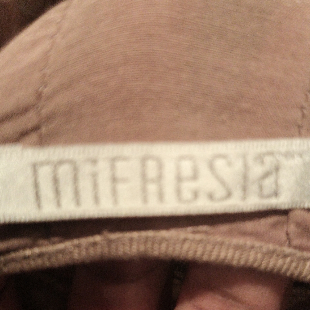 Mifresia Tan Pleated Linen Dress w High Side Slits Size S/M
